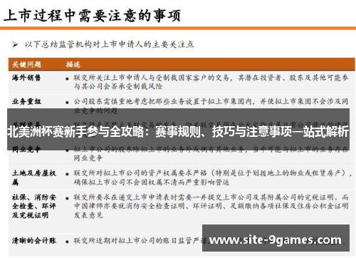 北美洲杯赛新手参与全攻略：赛事规则、技巧与注意事项一站式解析